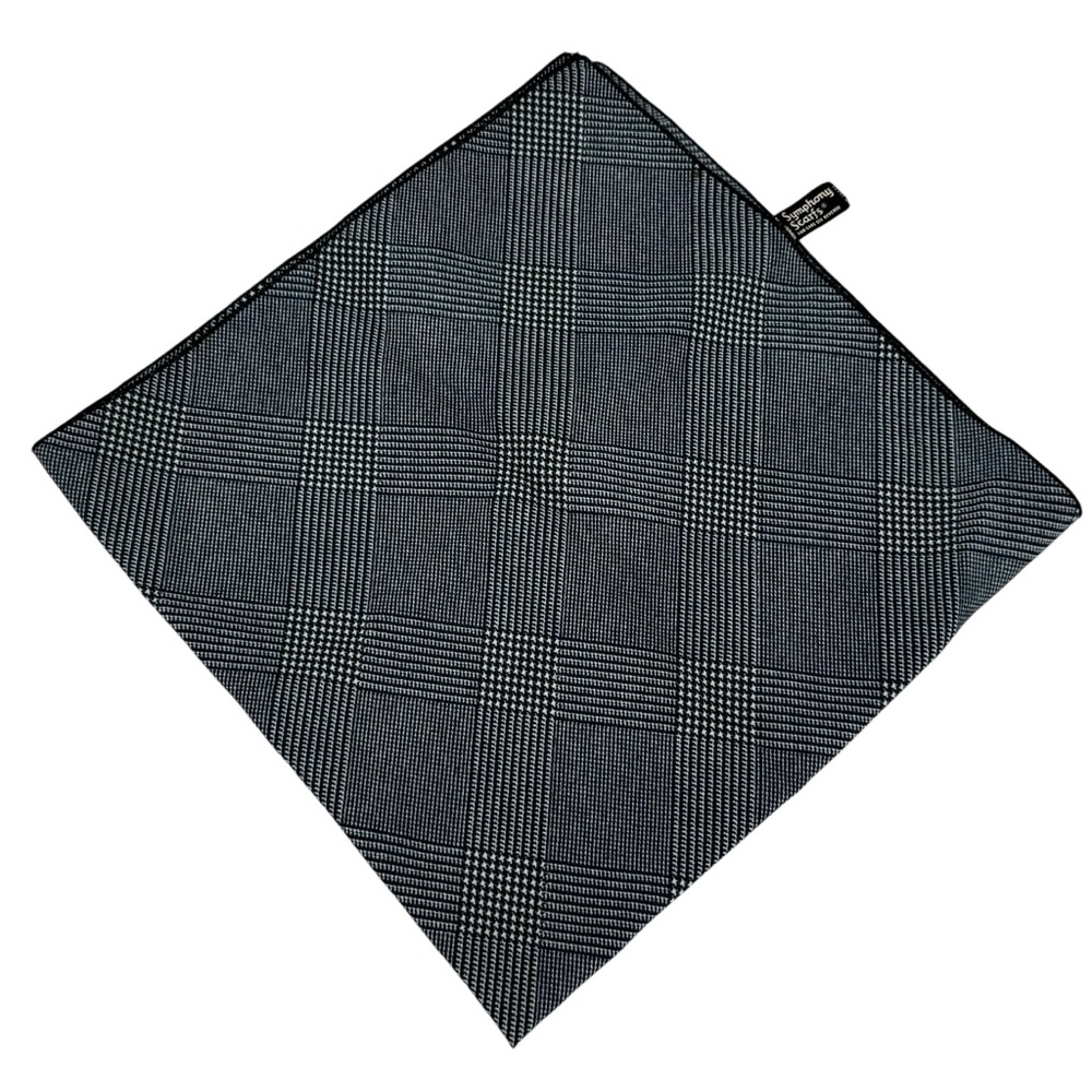 Women’s Symphony Scarfs Polyester Black/White Paid Scarf Measuring 20.5” x 20.5”